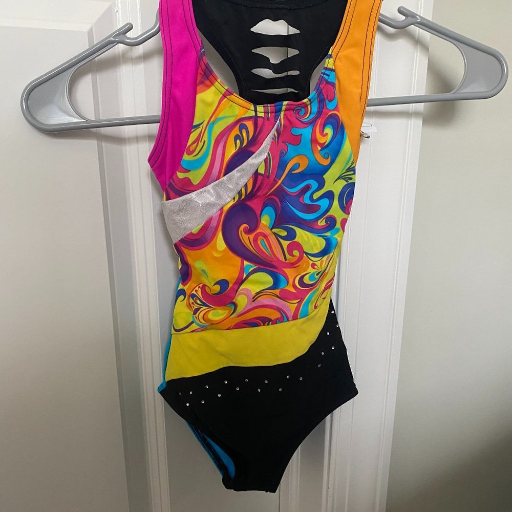 Gymnastics/Dance Leotard (Black/Colorful, Child Small, Capezio)